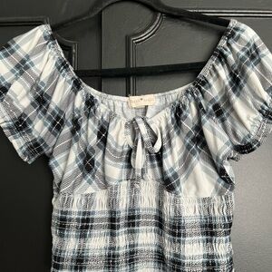 Plaid Off-Shoulder Top